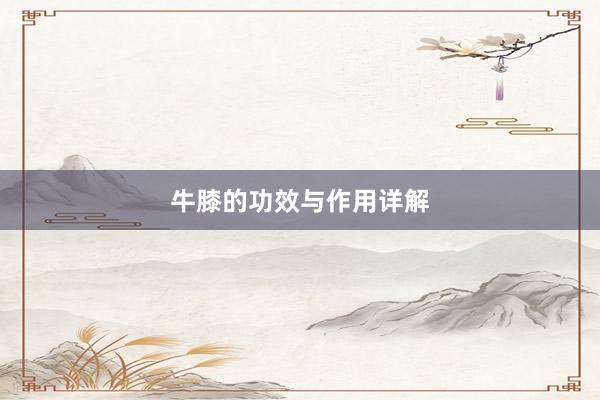 牛膝的功效与作用详解